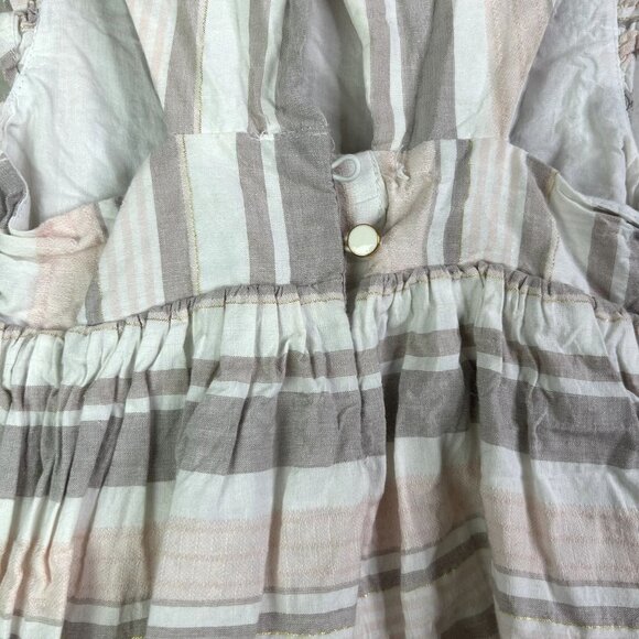 Tahari tan stripped summer dress size 3T - Picture 6 of 7
